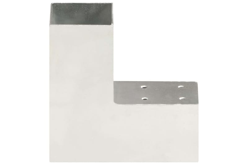 Stolpbeslag 4 st L-form galvaniserad metall 71x71 mm - Silver - Staket & grindar