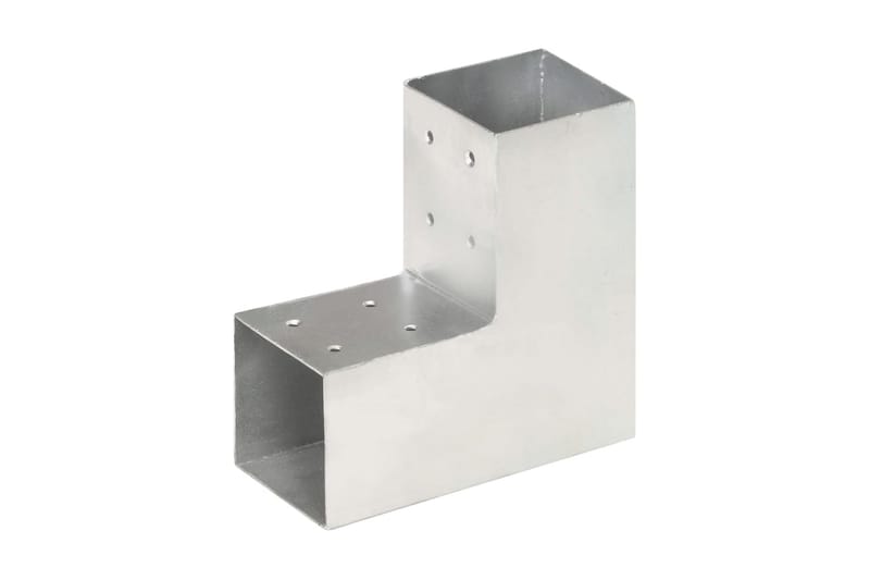 Stolpbeslag 4 st L-form galvaniserad metall 81x81 mm - Silver - Utemöbler - Övrigt utemöbler - Tillbehör - Staket & grindar