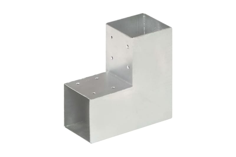 Stolpbeslag 4 st L-form galvaniserad metall 91x91 mm - Silver - Utemöbler - Övrigt utemöbler - Tillbehör - Staket & grindar