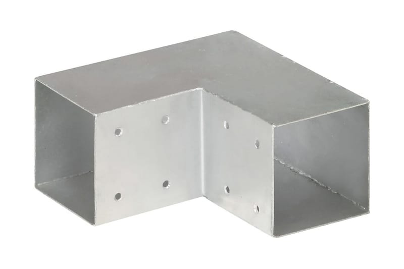 Stolpbeslag 4 st L-form galvaniserad metall 91x91 mm - Silver - Utemöbler - Övrigt utemöbler - Tillbehör - Staket & grindar
