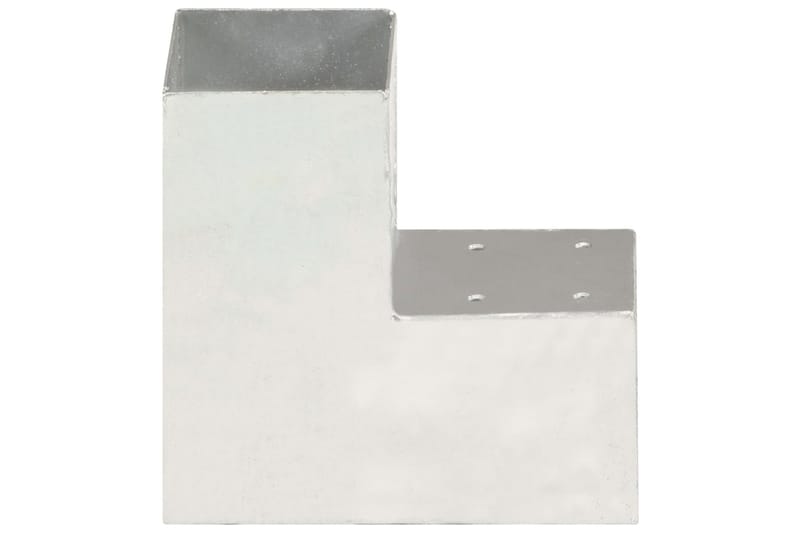 Stolpbeslag 4 st L-form galvaniserad metall 91x91 mm - Silver - Utemöbler - Övrigt utemöbler - Tillbehör - Staket & grindar