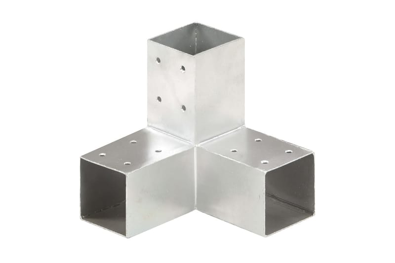 Stolpbeslag 4 st Y-form galvaniserad metall 71x71 mm - Silver - Utemöbler - Övrigt utemöbler - Tillbehör - Staket & grindar