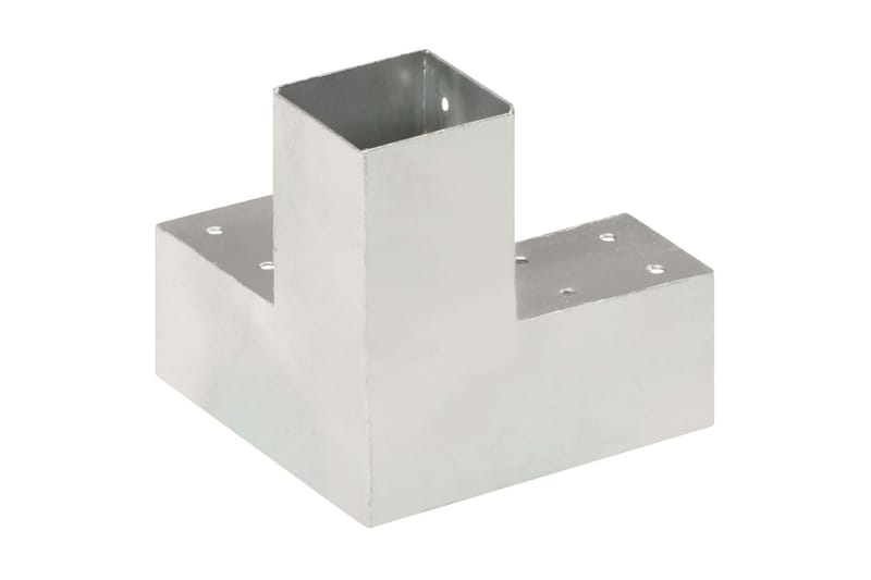 Stolpbeslag 4 st Y-form galvaniserad metall 71x71 mm - Silver - Utemöbler - Övrigt utemöbler - Tillbehör - Staket & grindar