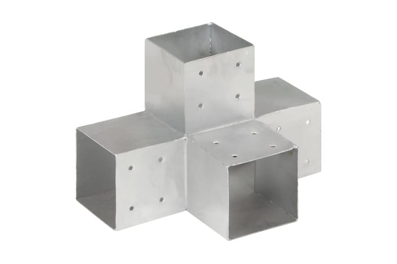 Stolpbeslag X-form galvaniserad metall 101x101 mm - Silver - Utemöbler - Övrigt utemöbler - Tillbehör - Staket & grindar
