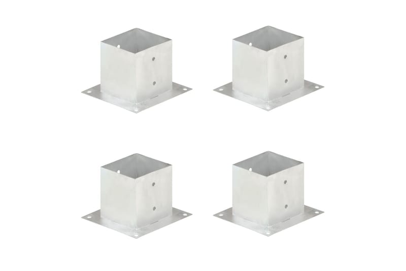 Stolpfot 4 st galvaniserad metall 141 mm - Silver - Utemöbler - Övrigt utemöbler - Tillbehör - Staket & grindar