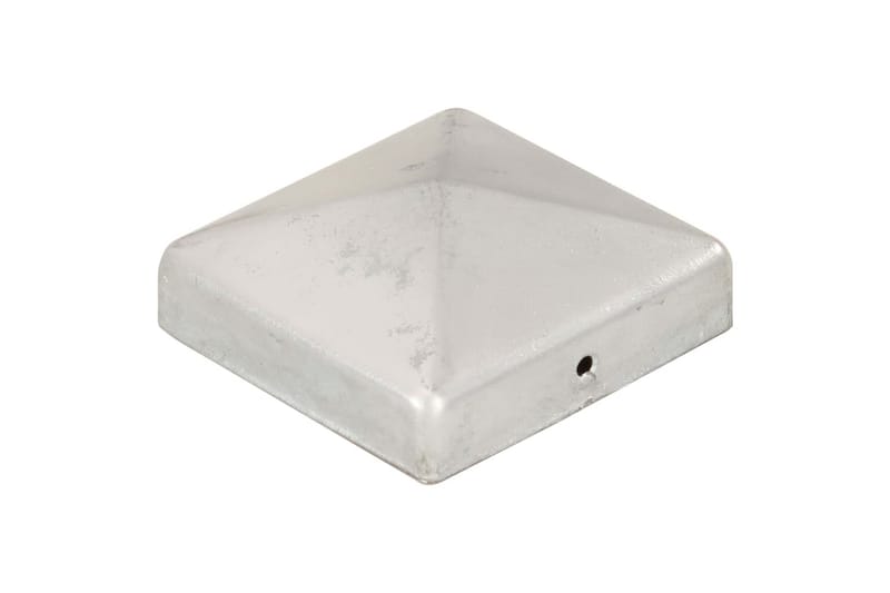 Stolphattar pyramid 6 st galvaniserad metall 81x81 mm - Silver - Utemöbler - Övrigt utemöbler - Tillbehör - Staket & grindar