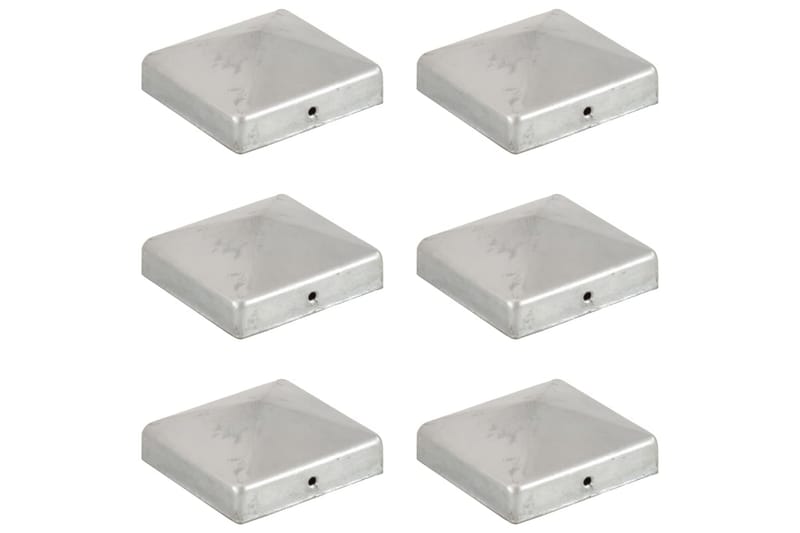 Stolphattar pyramid 6 st galvaniserad metall 81x81 mm - Silver - Utemöbler - Övrigt utemöbler - Tillbehör - Staket & grindar