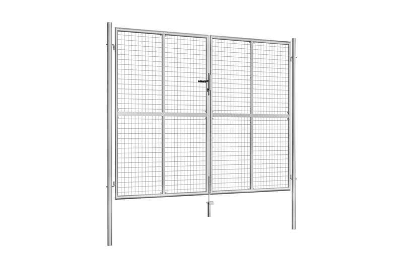 Trädgårdsgrind galvaniserat stål 306x250 cm silver - Silver - Utemöbler - Övrigt utemöbler - Tillbehör - Staket & grindar