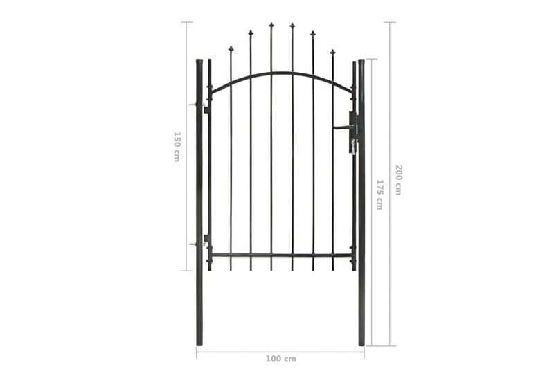 Trädgårdsgrind stål 1x2 cm svart - Svart - Utemöbler - Övrigt utemöbler - Tillbehör - Staket & grindar