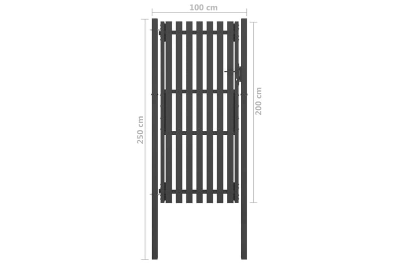 Trädgårdsgrind stål 1x2,5 m antracit - Antracit - Staket & grindar