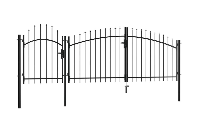 Trädgårdsgrind stål 2x4 cm svart - Svart - Utemöbler - Övrigt utemöbler - Tillbehör - Staket & grindar