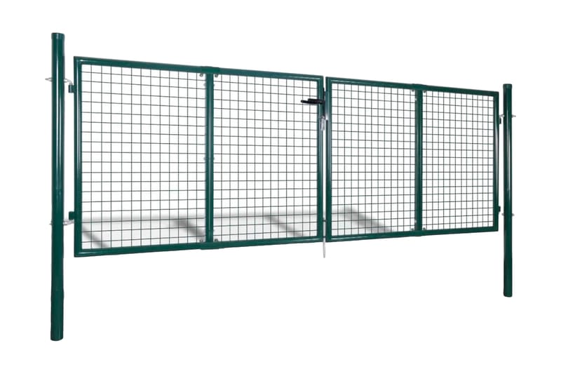 Trädgårdsgrind stål 306x150 cm grön - Grön - Utemöbler - Övrigt utemöbler - Tillbehör - Staket & grindar