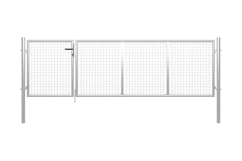 Trädgårdsgrind stål 350x100 cm silver - Silver - Utemöbler - Övrigt utemöbler - Tillbehör - Staket & grindar