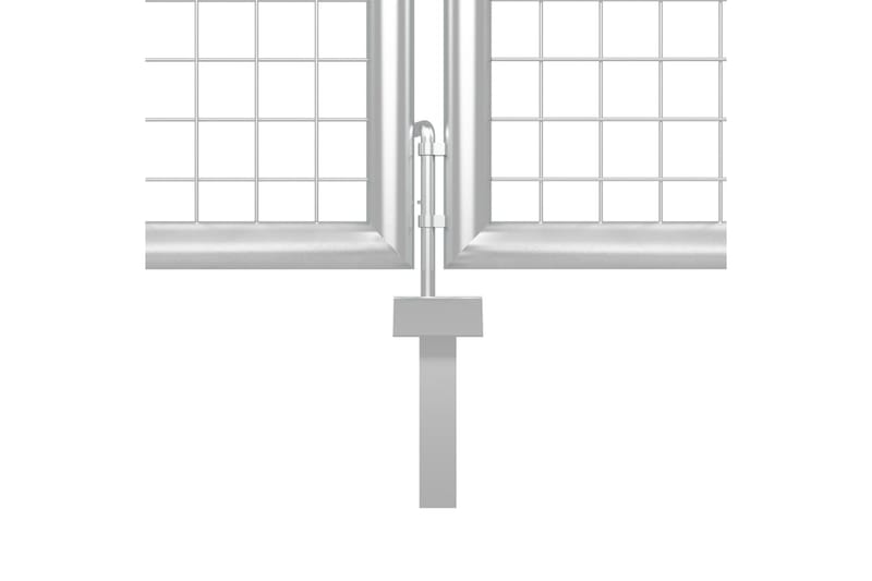Trädgårdsgrind stål 350x100 cm silver - Silver - Utemöbler - Övrigt utemöbler - Tillbehör - Staket & grindar