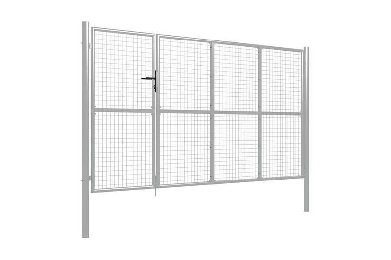Trädgårdsgrind stål 350x150 cm silver - Silver - Utemöbler - Övrigt utemöbler - Tillbehör - Staket & grindar