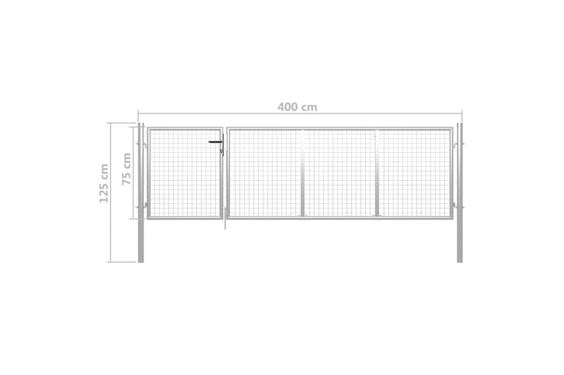 Trädgårdsgrind stål 350x75 cm silver - Silver - Utemöbler - Övrigt utemöbler - Tillbehör - Staket & grindar