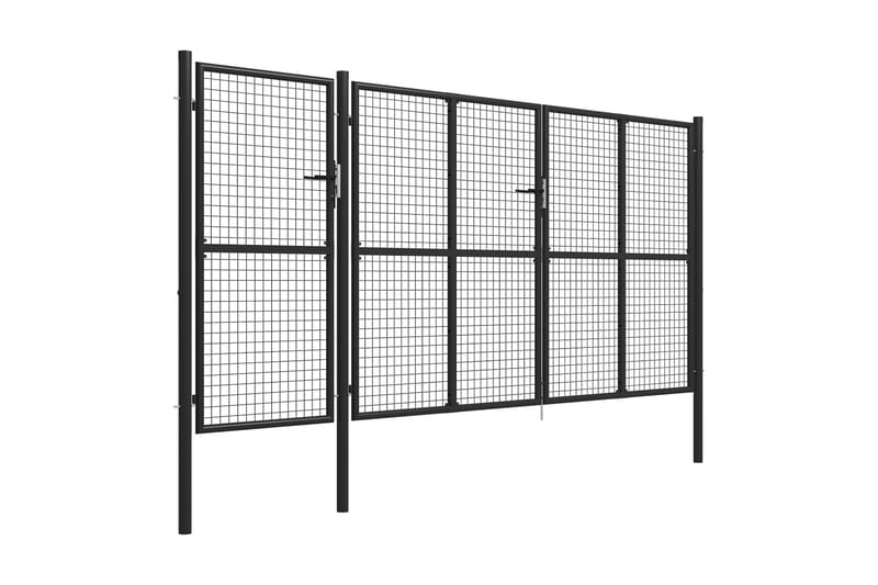 Trädgårdsgrind stål 400x150 cm antracit - Antracit - Utemöbler - Övrigt utemöbler - Tillbehör - Staket & grindar