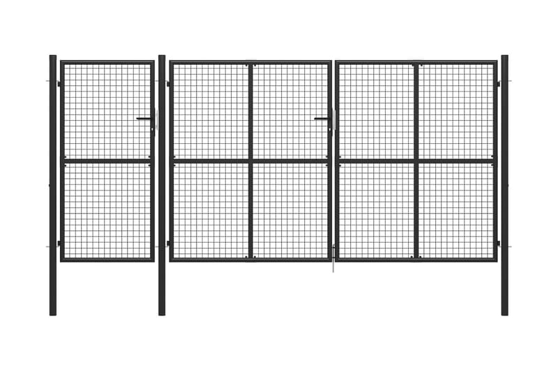Trädgårdsgrind stål 400x150 cm antracit - Antracit - Utemöbler - Övrigt utemöbler - Tillbehör - Staket & grindar