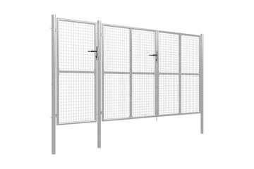 Trädgårdsgrind stål 400x150 cm silver