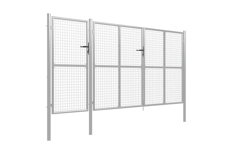 Trädgårdsgrind stål 400x150 cm silver - Silver - Utemöbler - Övrigt utemöbler - Tillbehör - Staket & grindar