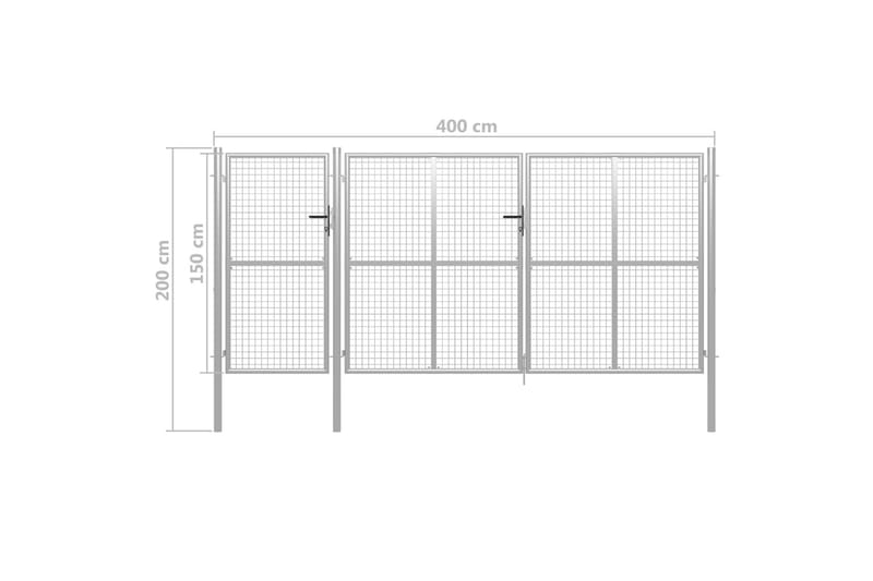 Trädgårdsgrind stål 400x150 cm silver - Silver - Utemöbler - Övrigt utemöbler - Tillbehör - Staket & grindar