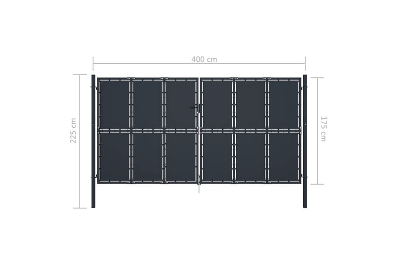 Trädgårdsgrind stål 400x175 cm antracit - Antracit - Utemöbler - Övrigt utemöbler - Tillbehör - Staket & grindar