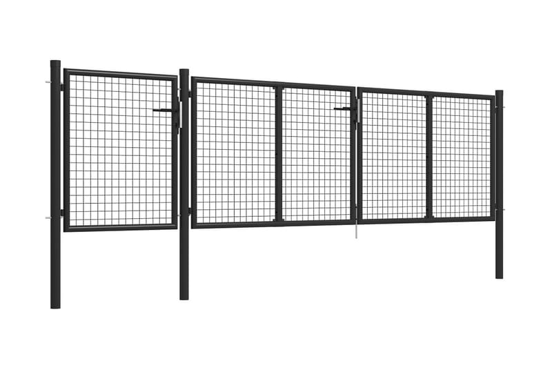 Trädgårdsgrind stål 400x75 cm antracit - Antracit - Utemöbler - Övrigt utemöbler - Tillbehör - Staket & grindar