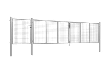 Trädgårdsgrind stål 500x100 cm silver
