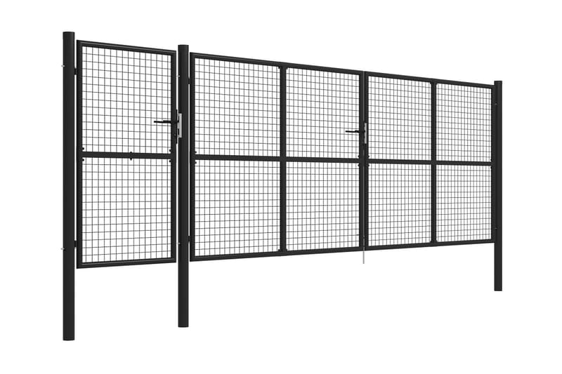 Trädgårdsgrind stål 500x150 cm antracit - Antracit - Utemöbler - Övrigt utemöbler - Tillbehör - Staket & grindar