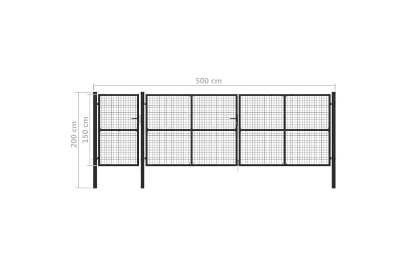 Trädgårdsgrind stål 500x150 cm antracit - Antracit - Utemöbler - Övrigt utemöbler - Tillbehör - Staket & grindar