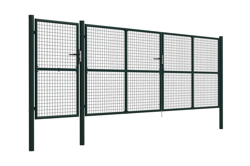 Trädgårdsgrind stål 500x150 cm grön - Grön - Utemöbler - Övrigt utemöbler - Tillbehör - Staket & grindar