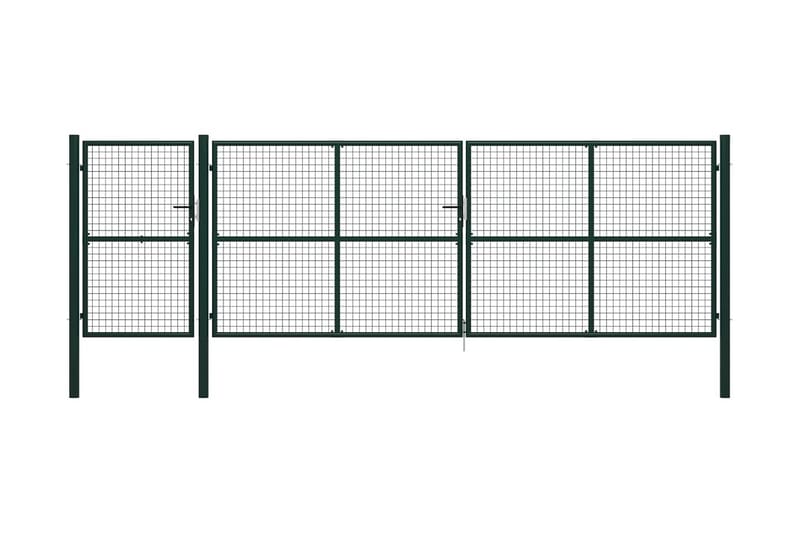 Trädgårdsgrind stål 500x150 cm grön - Grön - Utemöbler - Övrigt utemöbler - Tillbehör - Staket & grindar