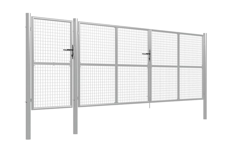 Trädgårdsgrind stål 500x150 cm silver - Silver - Utemöbler - Övrigt utemöbler - Tillbehör - Staket & grindar