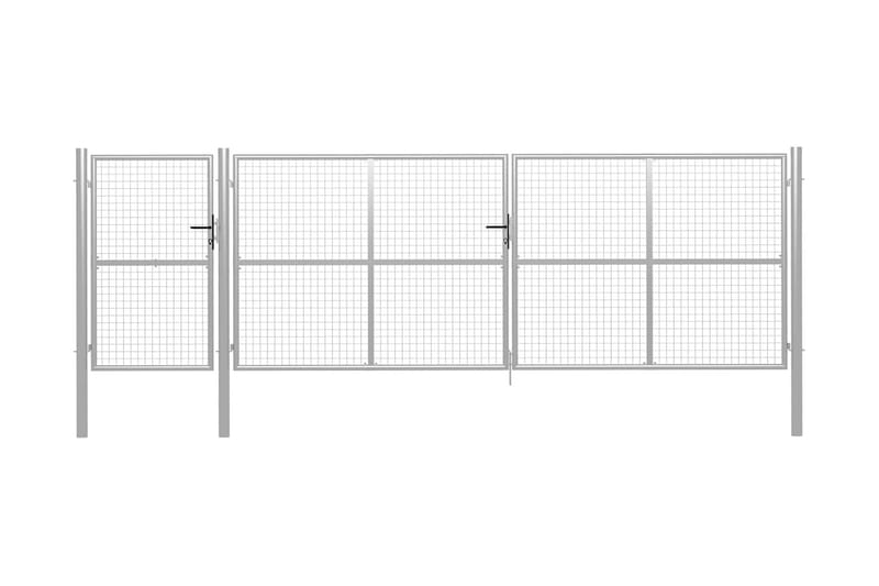 Trädgårdsgrind stål 500x150 cm silver - Silver - Utemöbler - Övrigt utemöbler - Tillbehör - Staket & grindar