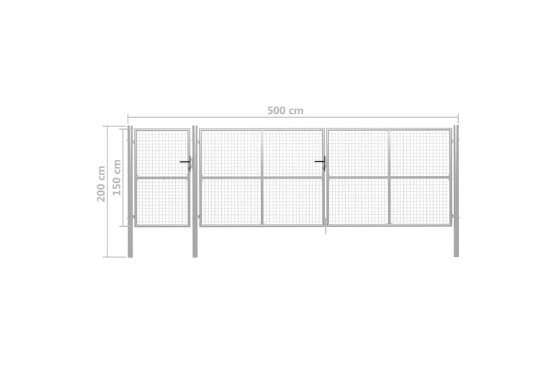 Trädgårdsgrind stål 500x150 cm silver - Silver - Utemöbler - Övrigt utemöbler - Tillbehör - Staket & grindar