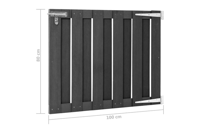 Trädgårdsgrind WPC 100x80 cm grå - Grå - Utemöbler - Övrigt utemöbler - Tillbehör - Staket & grindar