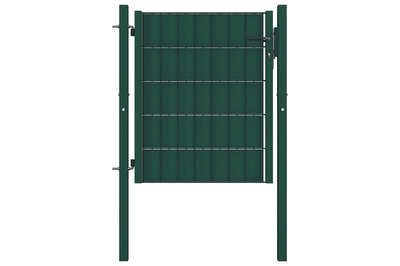 Trädgårdsgrind PVC och stål 100x101 cm grön - Grön - Staket & grindar