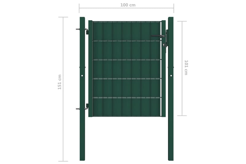Trädgårdsgrind PVC och stål 100x101 cm grön - Grön - Staket & grindar