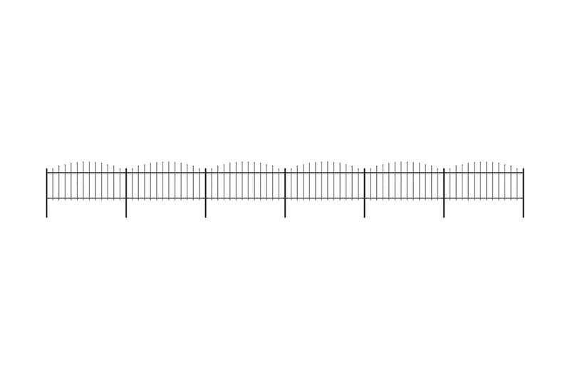 Trädgårdsstaket med spjuttopp stål (0,5-0,75)x10,2 m svart - Svart - Utemöbler - Övrigt utemöbler - Tillbehör - Staket & grindar