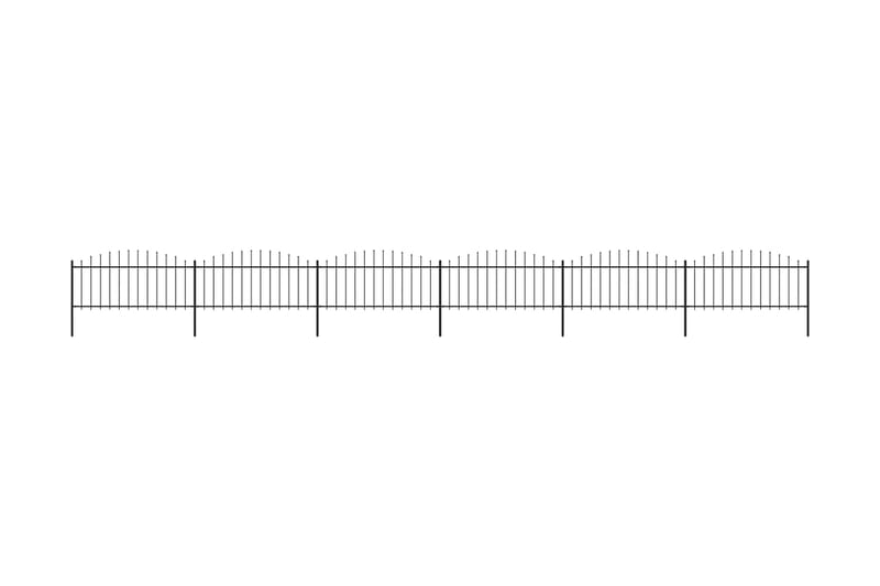 Trädgårdsstaket med spjuttopp stål (0,5-0,75)x10,2 m svart - Svart - Staket & grindar