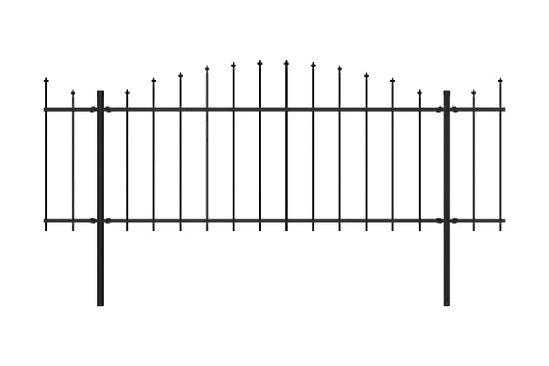 Trädgårdsstaket med spjuttopp stål (0,5-0,75)x11,9 m svart - Svart - Utemöbler - Övrigt utemöbler - Tillbehör - Staket & grindar