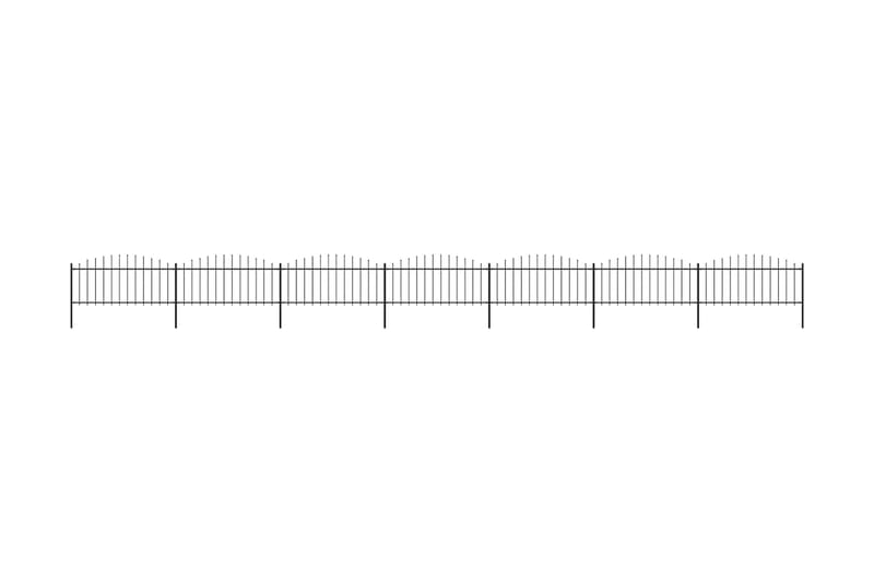 Trädgårdsstaket med spjuttopp stål (0,5-0,75)x11,9 m svart - Svart - Utemöbler - Övrigt utemöbler - Tillbehör - Staket & grindar
