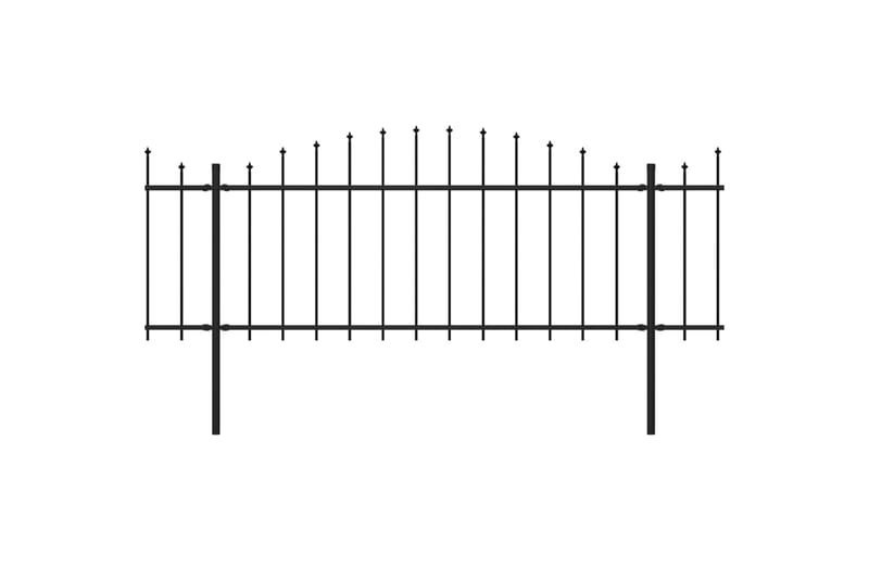 Trädgårdsstaket med spjuttopp stål (0,5-0,75)x13,6 m svart - Svart - Utemöbler - Övrigt utemöbler - Tillbehör - Staket & grindar