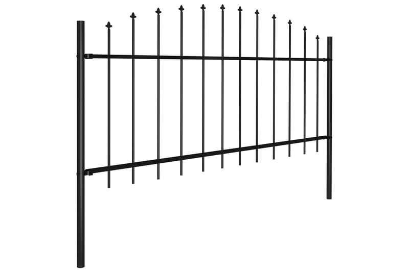 Trädgårdsstaket med spjuttopp stål (0,5-0,75)x13,6 m svart - Svart - Utemöbler - Övrigt utemöbler - Tillbehör - Staket & grindar