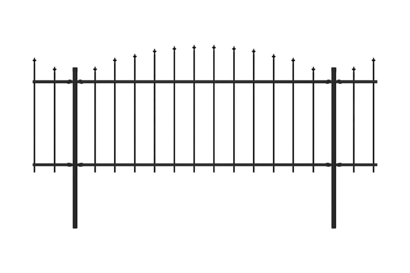 Trädgårdsstaket med spjuttopp stål (0,5-0,75)x15,3 m svart - Svart - Utemöbler - Övrigt utemöbler - Tillbehör - Staket & grindar