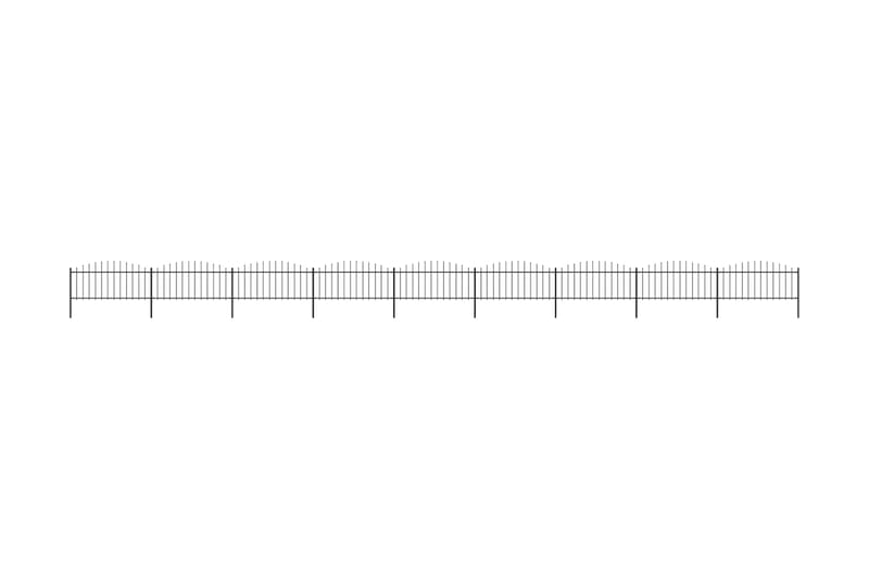 Trädgårdsstaket med spjuttopp stål (0,5-0,75)x15,3 m svart - Svart - Utemöbler - Övrigt utemöbler - Tillbehör - Staket & grindar