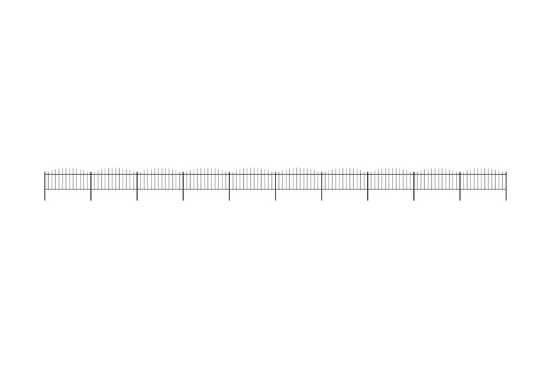 Trädgårdsstaket med spjuttopp stål (0,5-0,75)x17 m svart - Svart - Utemöbler - Övrigt utemöbler - Tillbehör - Staket & grindar