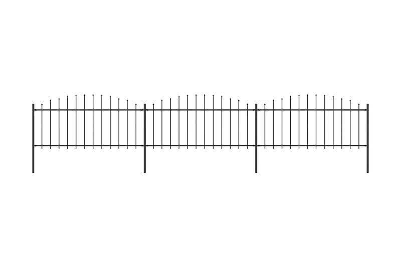 Trädgårdsstaket med spjuttopp stål (0,5-0,75)x5,1 m svart - Svart - Utemöbler - Övrigt utemöbler - Tillbehör - Staket & grindar