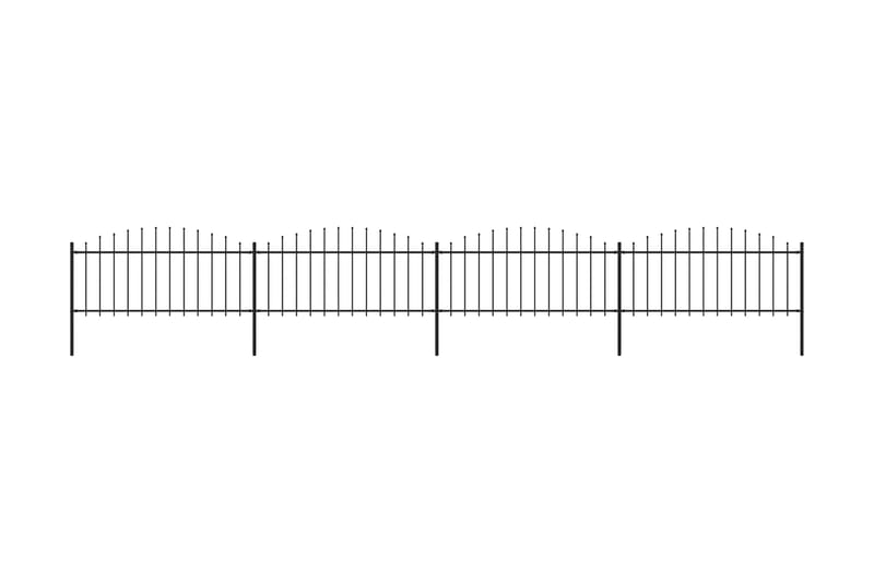 Trädgårdsstaket med spjuttopp stål (0,5-0,75)x6,8 m svart - Svart - Utemöbler - Övrigt utemöbler - Tillbehör - Staket & grindar