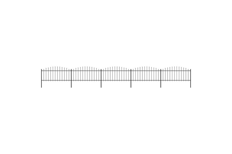 Trädgårdsstaket med spjuttopp stål (0,5-0,75)x8,5 m svart - Svart - Utemöbler - Övrigt utemöbler - Tillbehör - Staket & grindar